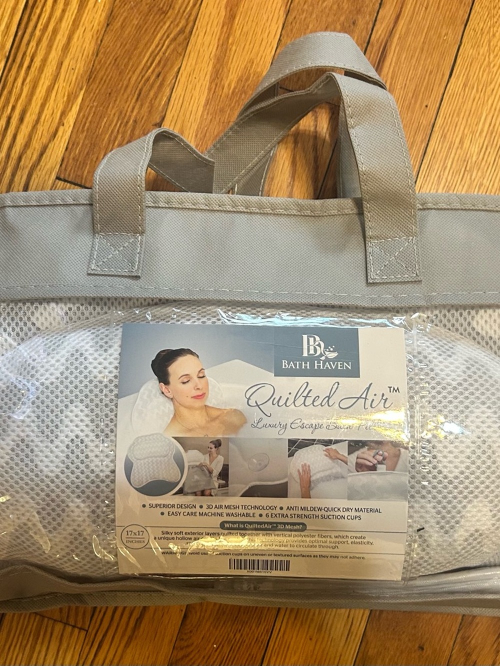 New Quilted Bath Pillow - Gray
